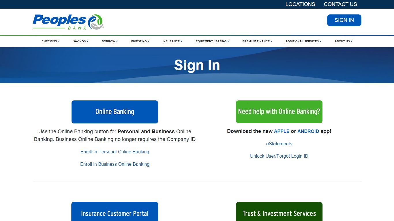 Sign In - Peoples Bancorp